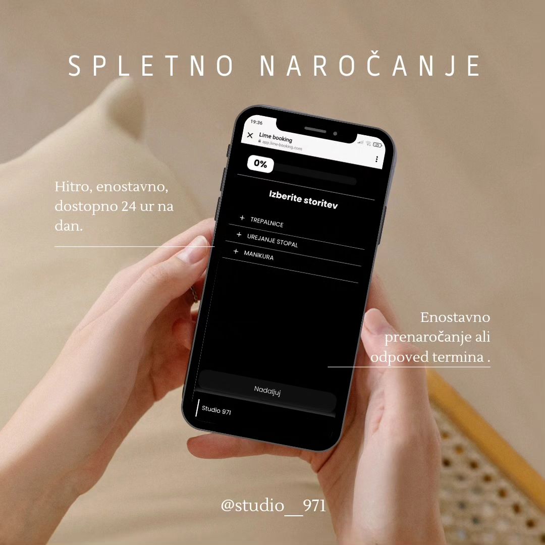 Primer več vrst naročanja v Studio 971 - Lime Boking