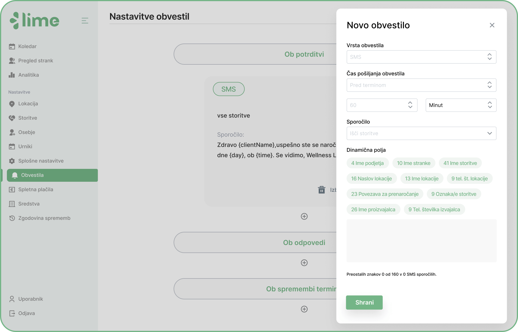 Obveščanje strank po meri - Lime Booking (1)