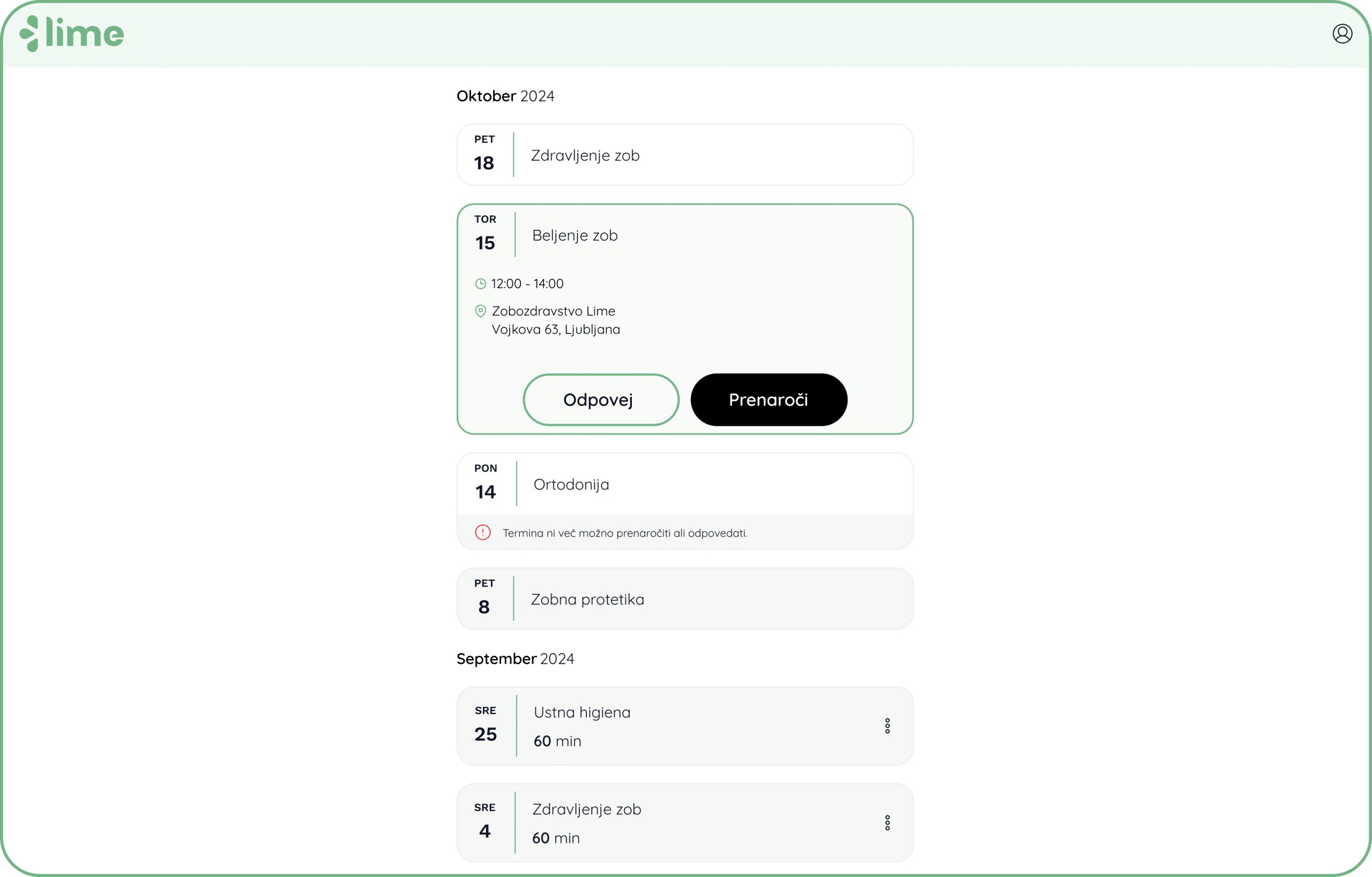 storitev - lime booking