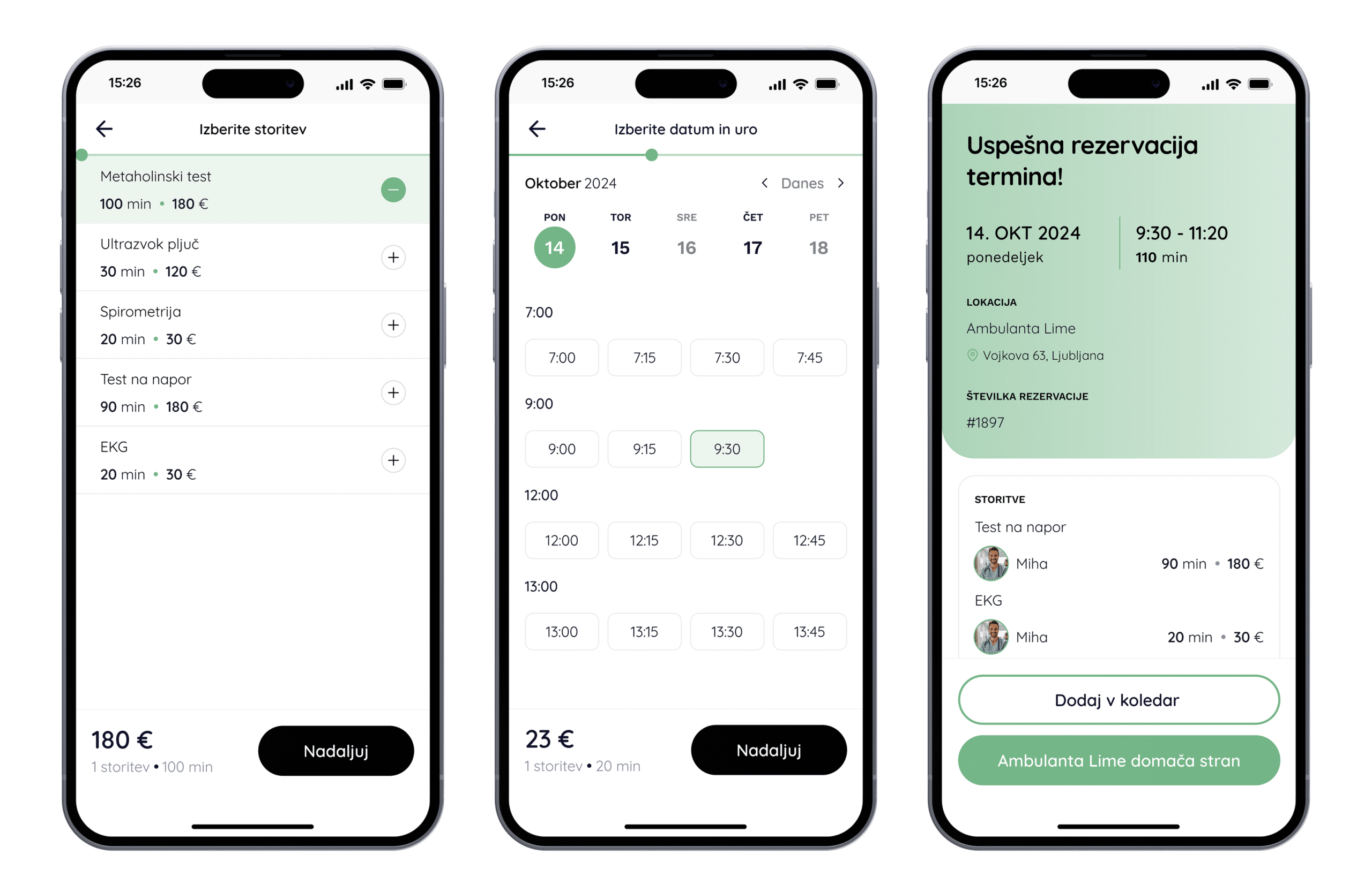 Spletno naročanje k zdravniku - Lime Booking