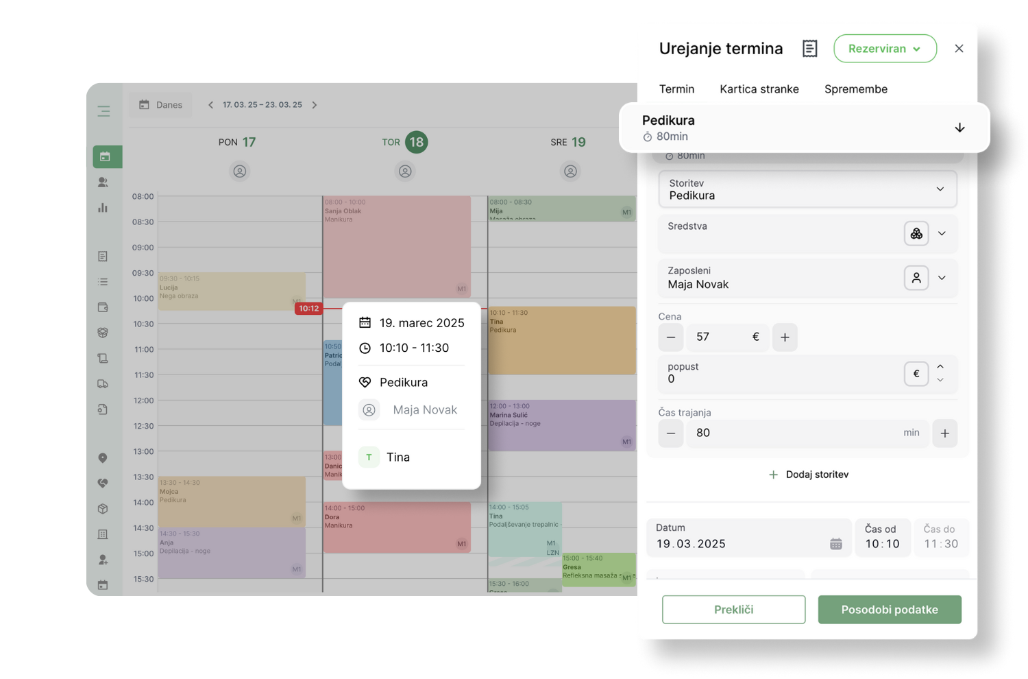 Nov videz koledarja in modula za naročanje - Lime Booking