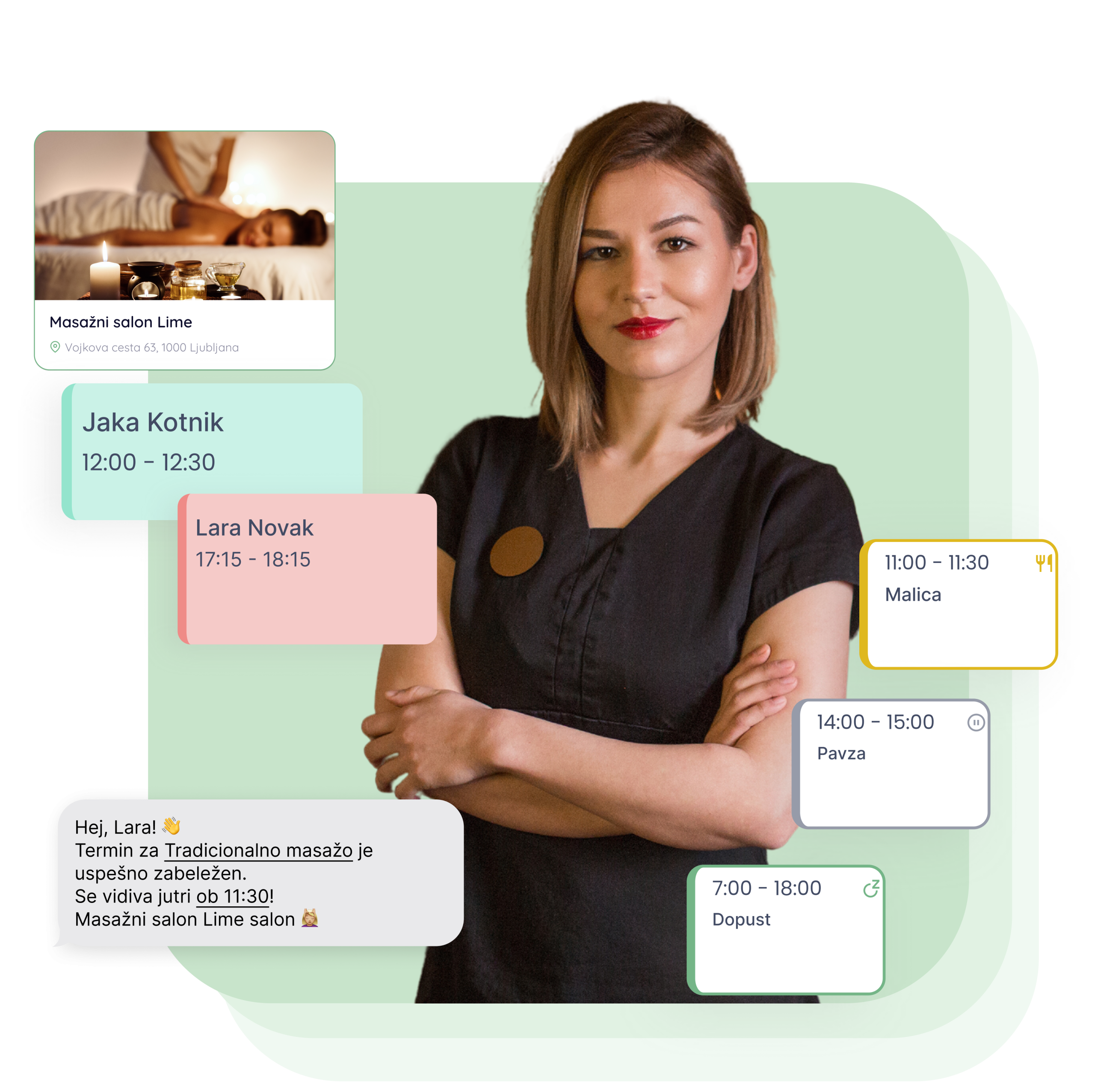 Aplikacija za masažni salon - Lime Booking